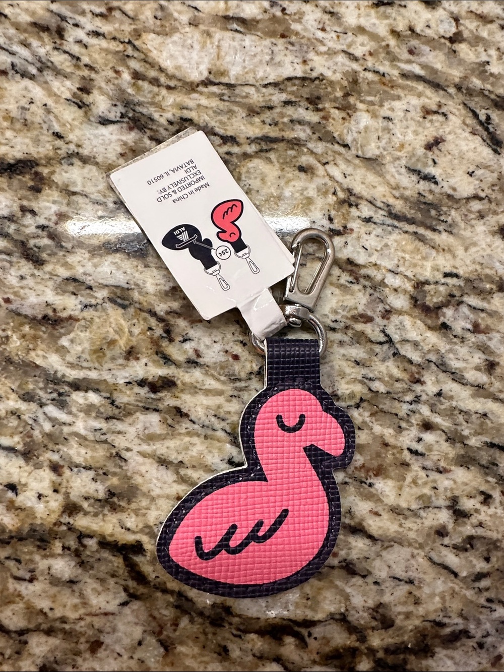 Aldi Pink Flamingo Keychain Quarter Holder